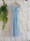 Summer Chiffon Drawstring Neckline Long Maxi Dress